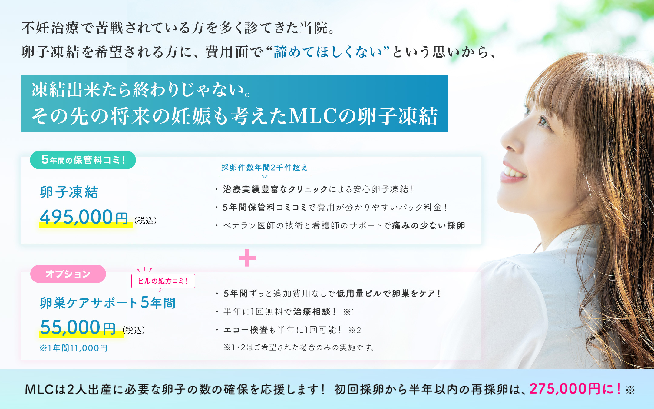 凍結出来たら終わりじゃない。その先の将来の妊娠も考えたMLCの卵子凍結