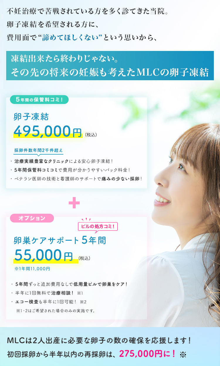 凍結出来たら終わりじゃない。その先の将来の妊娠も考えたMLCの卵子凍結